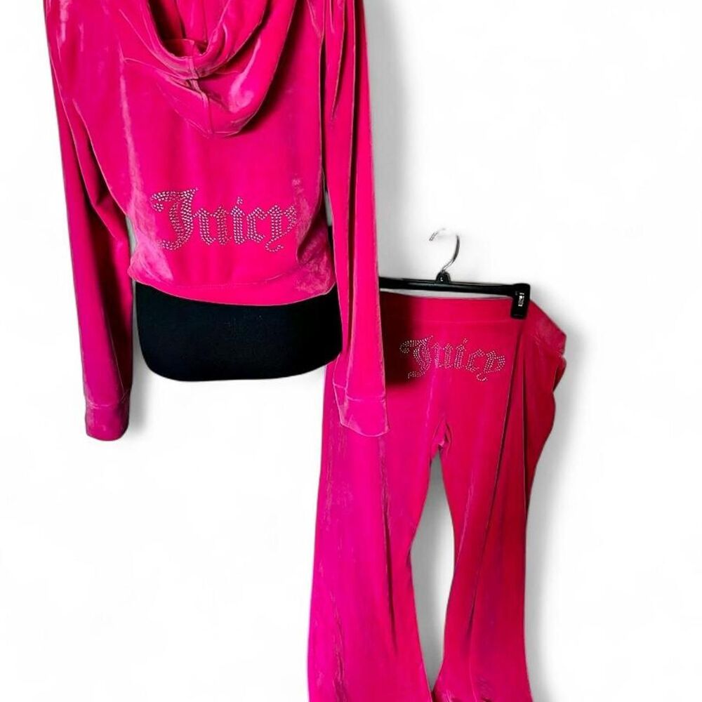 Y2K Juicy Couture Hot Pink Velour Tracksuit Set - Size L